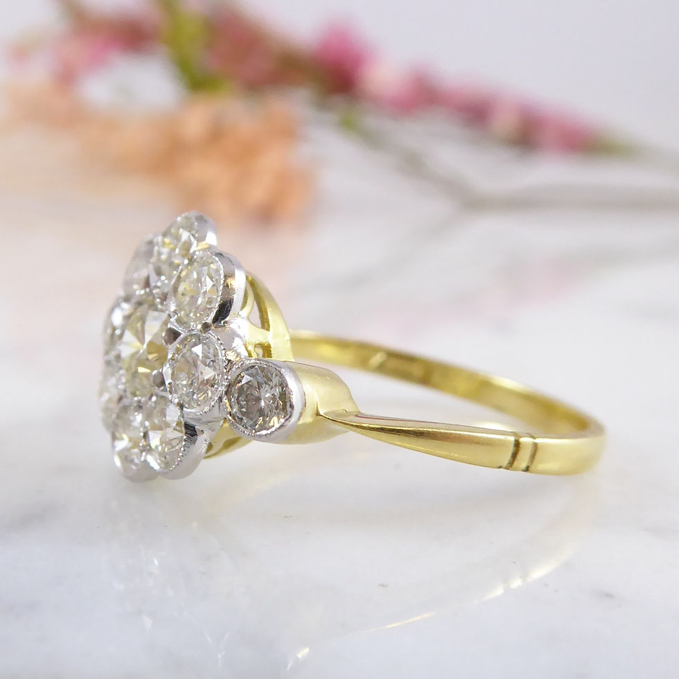 Thumbnail: Diamond Cluster Ring in Yellow Gold