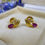 Thumbnail: Ruby and Diamond Earrings in 18ct Yellow Gold