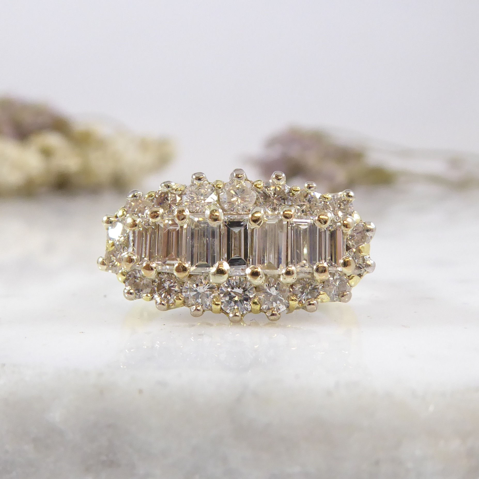 Diamond Cluster Ring in Yellow Gold