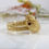 Thumbnail: Vintage Snake Ring with Ruby Set Eyes, Yellow Gold