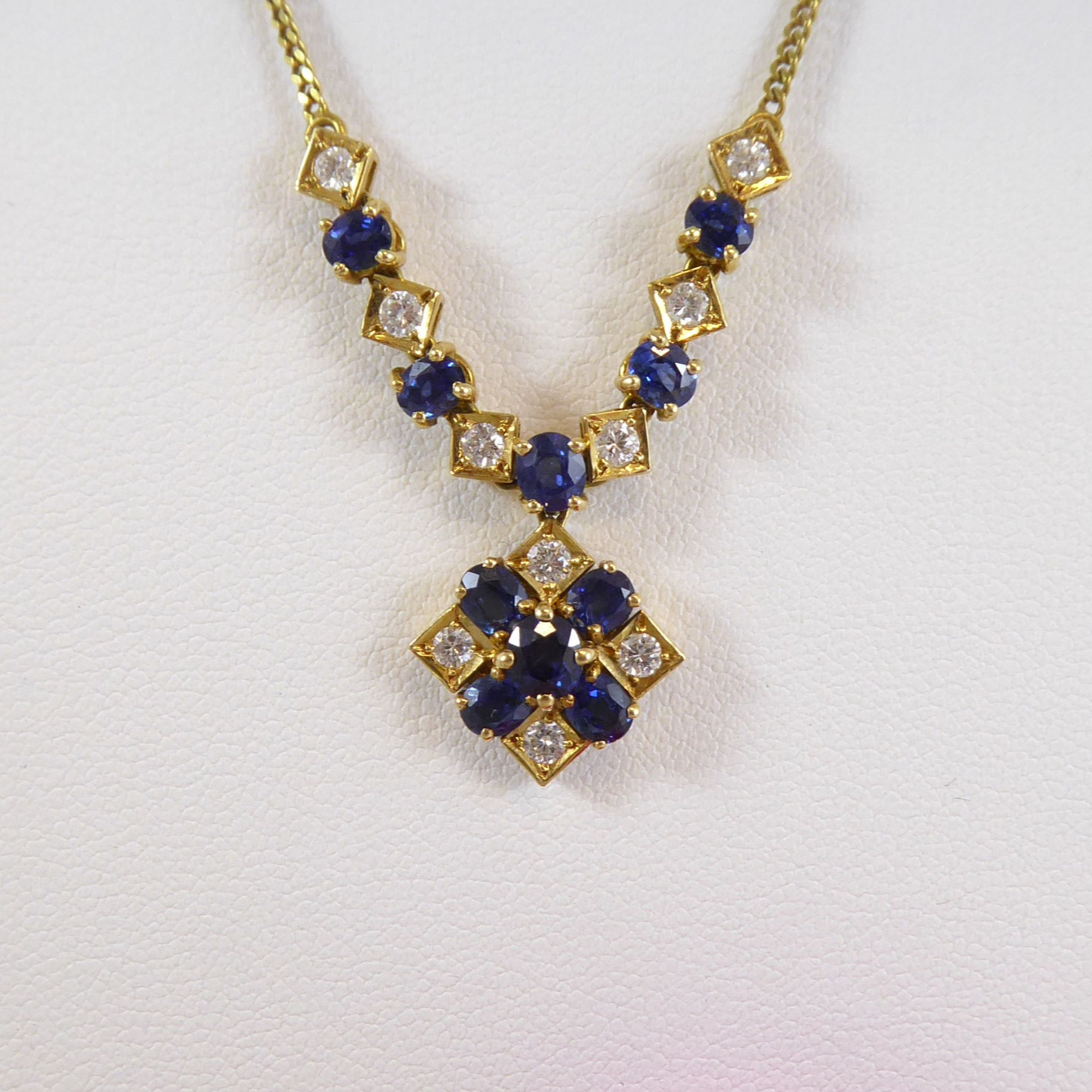 Sapphire and Diamond Necklet in Yellow Gold