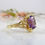 Thumbnail: Amethyst and Diamond Ring in Yellow Gold