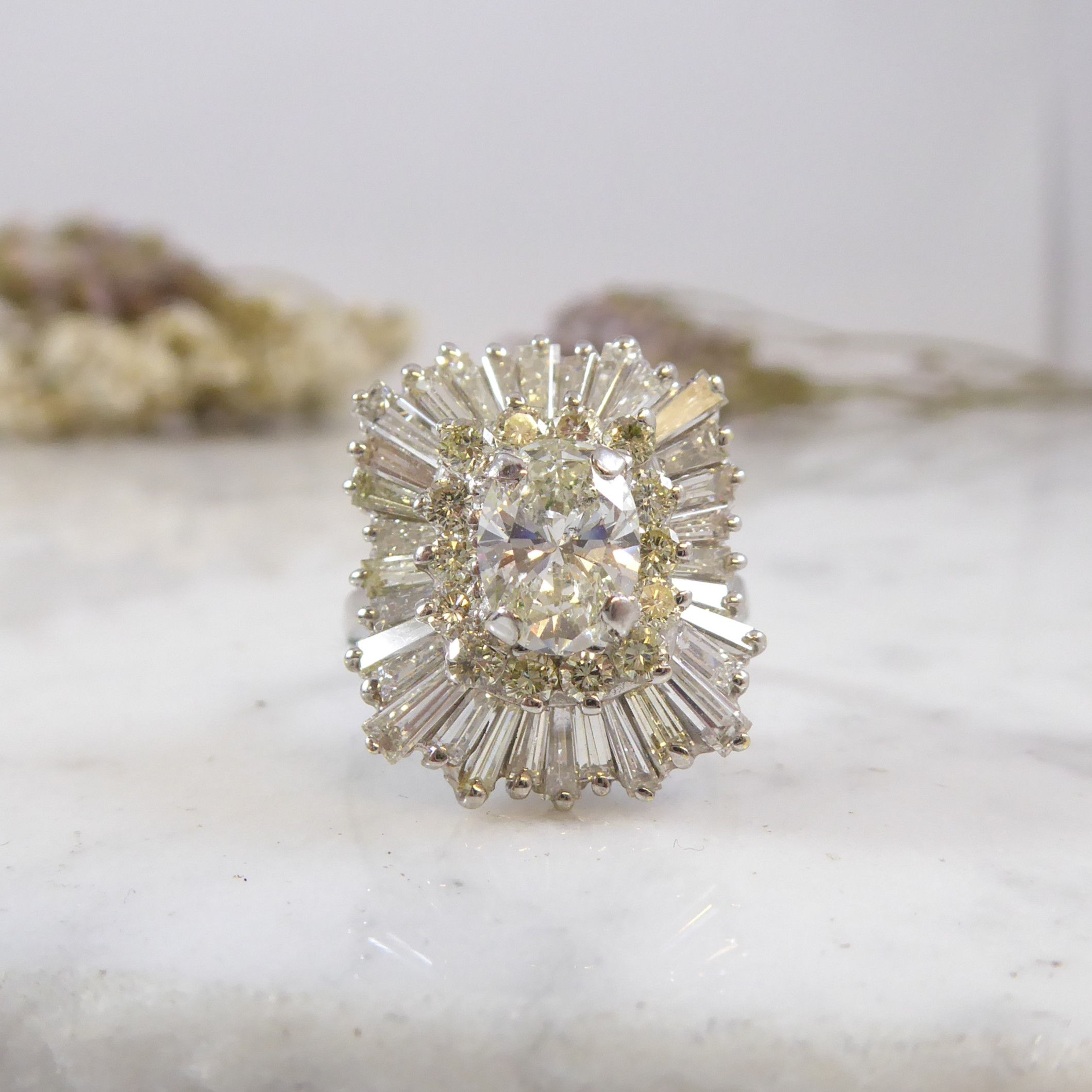 Diamond Cluster Ring in White Gold