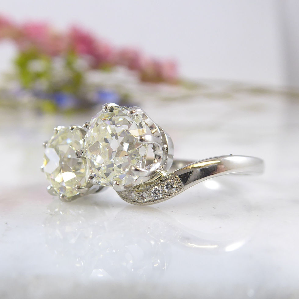 Thumbnail: 2.66ct Diamond Two Stone Twist Ring in Platinum
