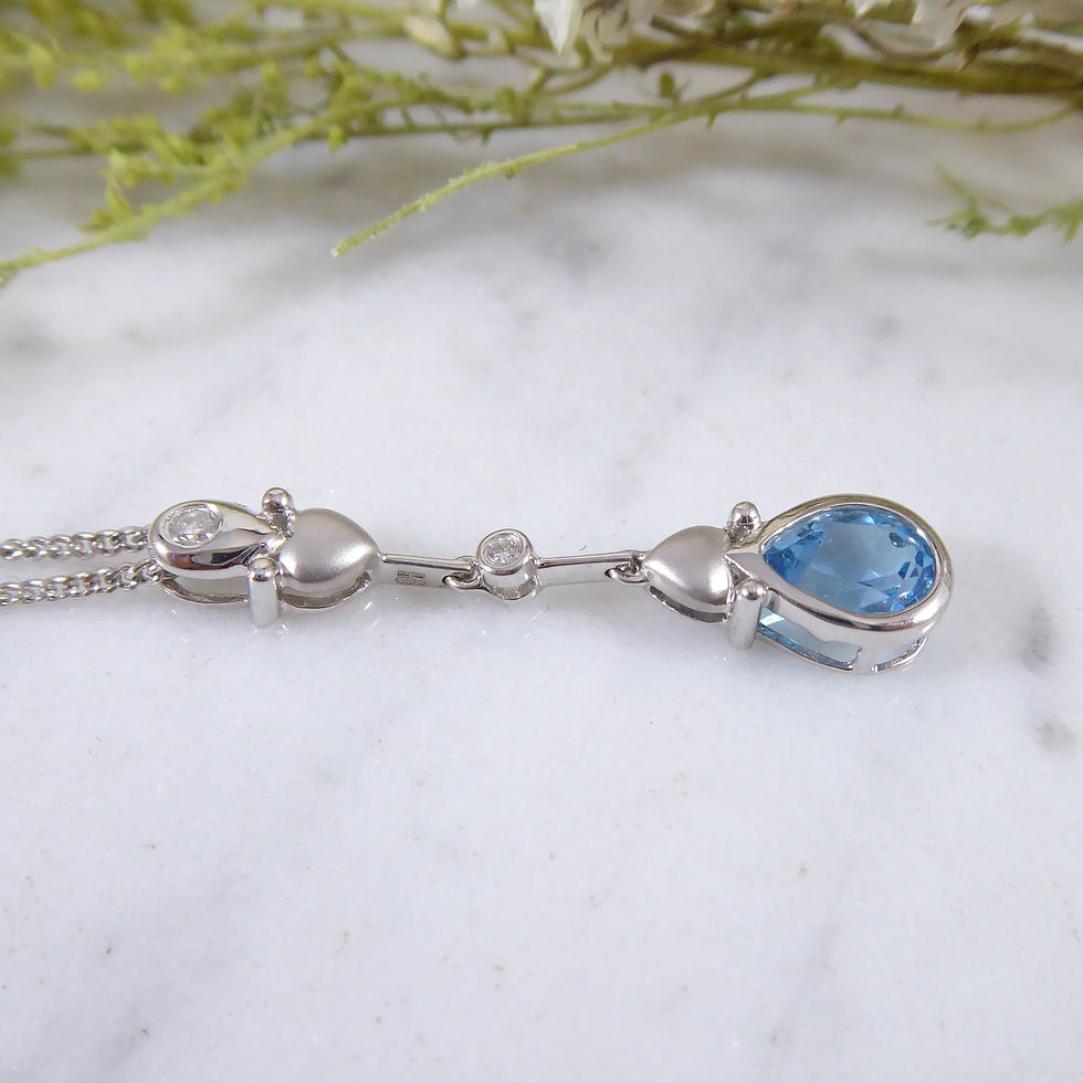 Thumbnail: Topaz and Diamond Pendant in White Gold