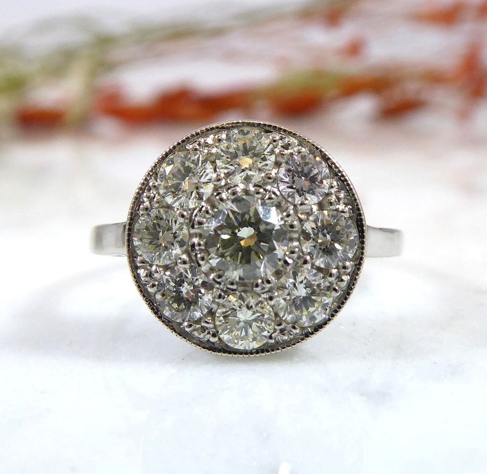 Vintage Diamond Cluster Ring in Platinum