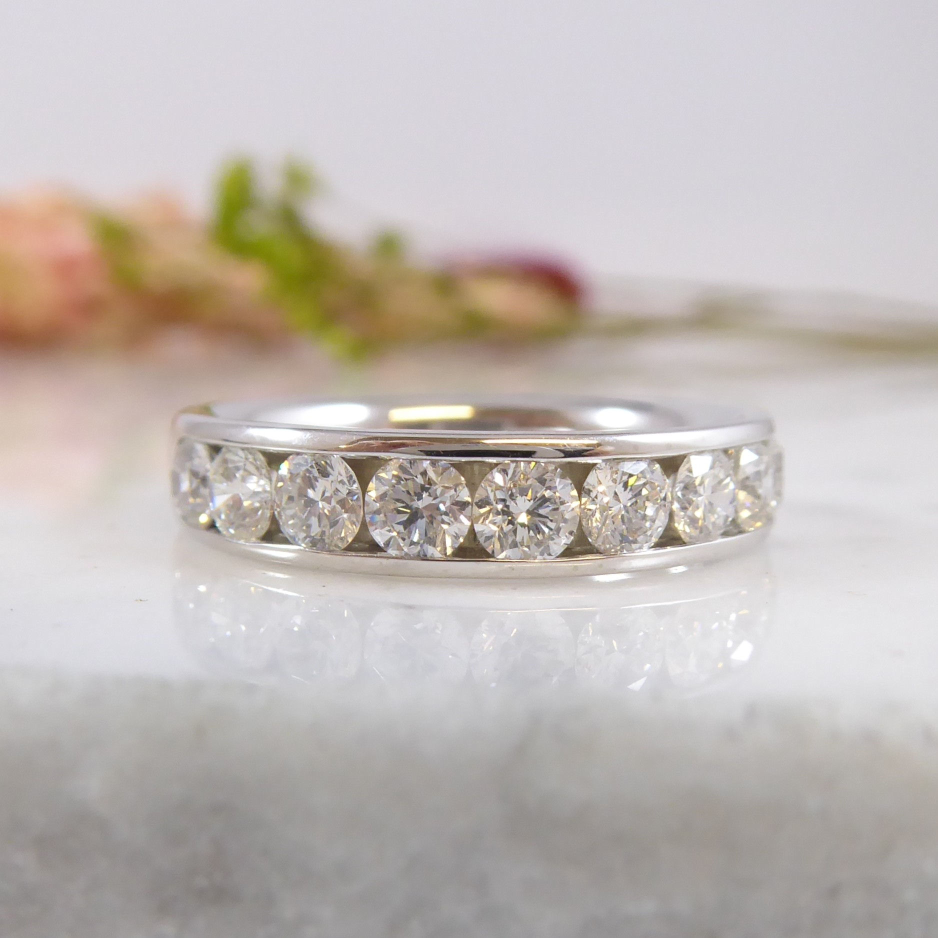 Diamond Half-Set Ring in Platinum