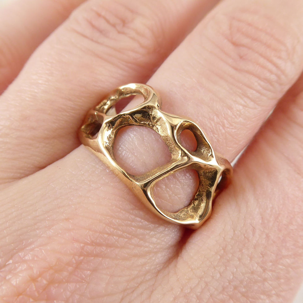 Thumbnail: Modern Open Work Ring in Yellow Gold