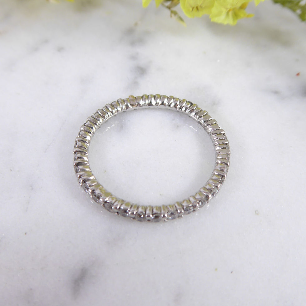 Thumbnail: Vintage Diamond Eternity/Wedding Ring in Platinum