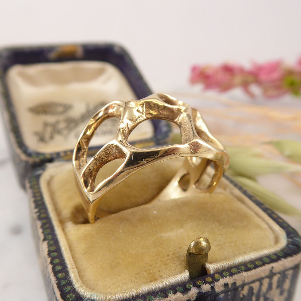 Thumbnail: Modern Open Work Ring in Yellow Gold