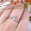 Thumbnail: Princess Cut Diamond Ring with Diamond Shoulders in Platinum