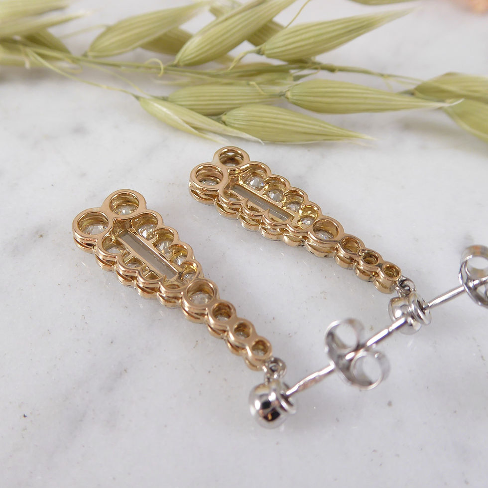 Thumbnail: Diamond Set Drop Earrings in White Gold