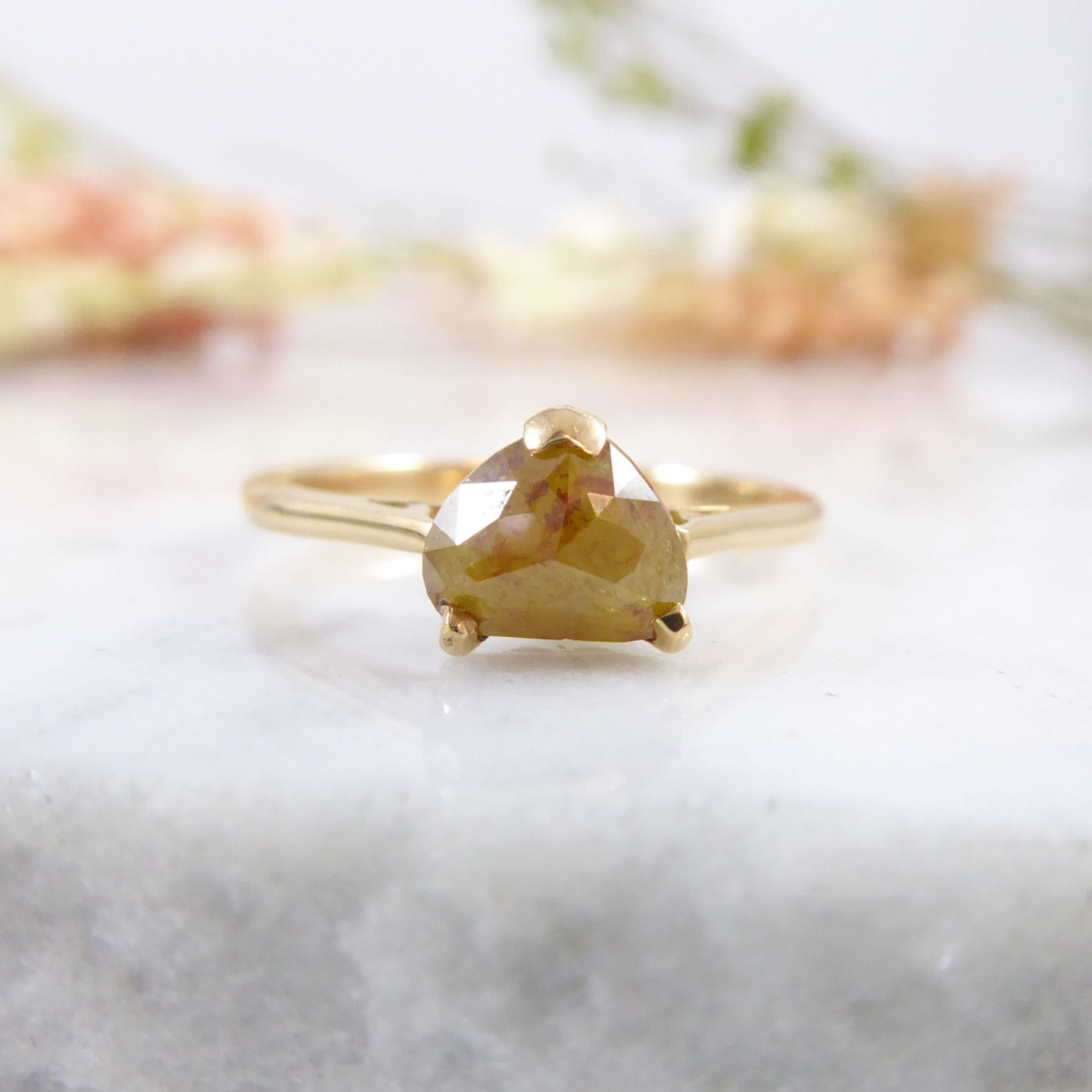 Fancy Diamond Solitaire Ring in Rose Gold