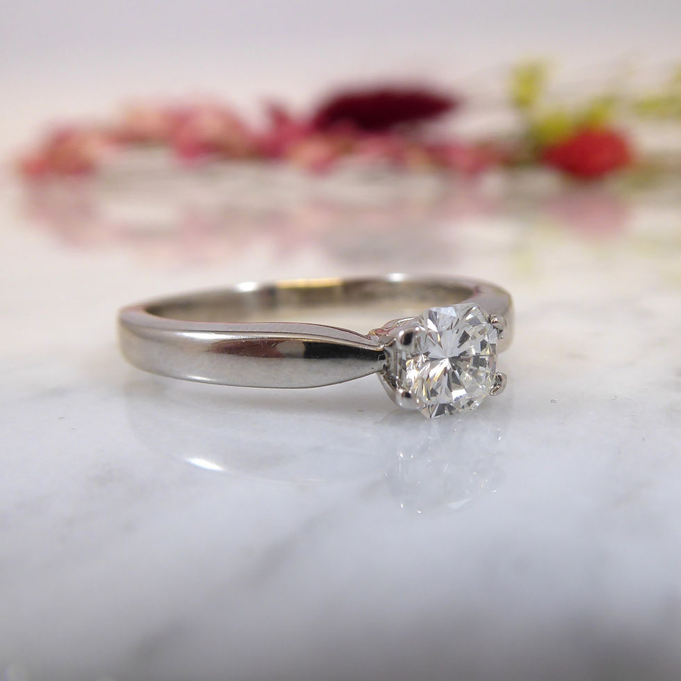 Thumbnail: Octagonal Shaped Diamond Solitaire in Platinum