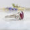Thumbnail: Ruby and Diamond Three Stone Ring in Platinum