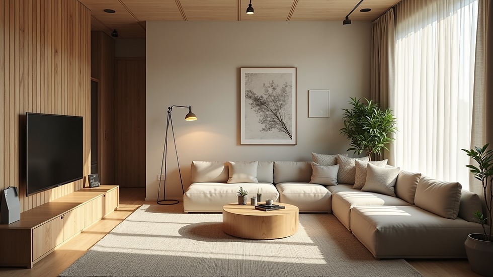 High angle view of a modern sustainable living space