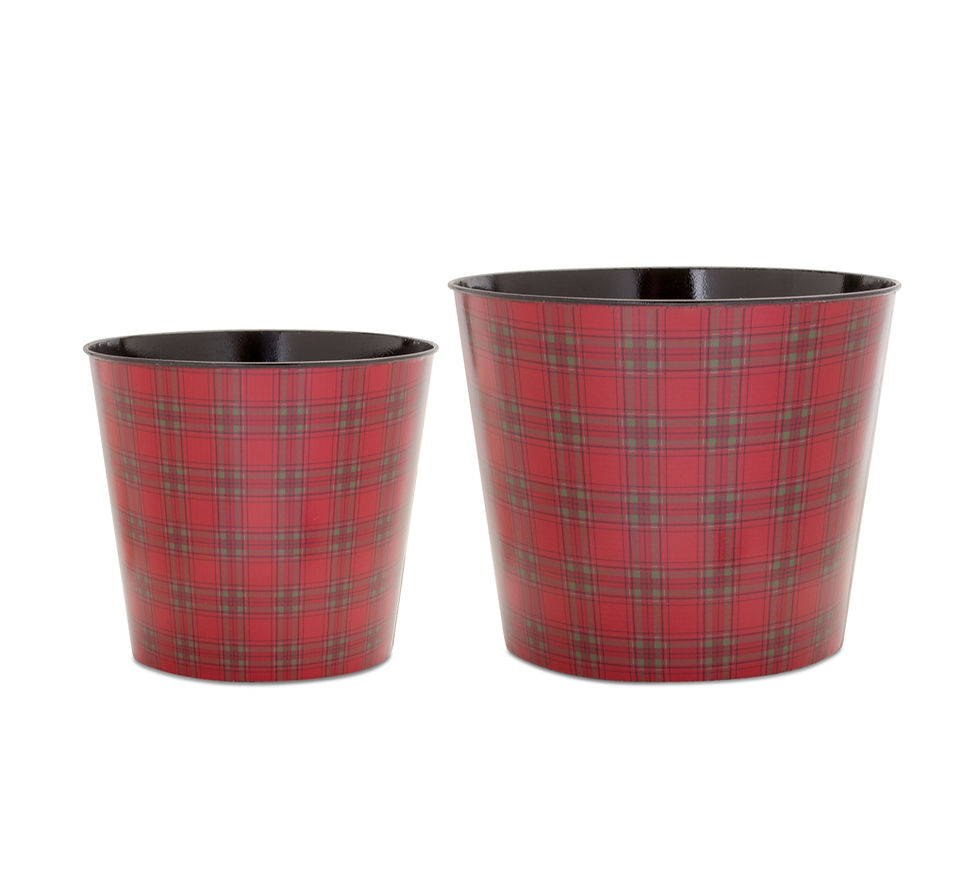 Holiday Plaid Planter
