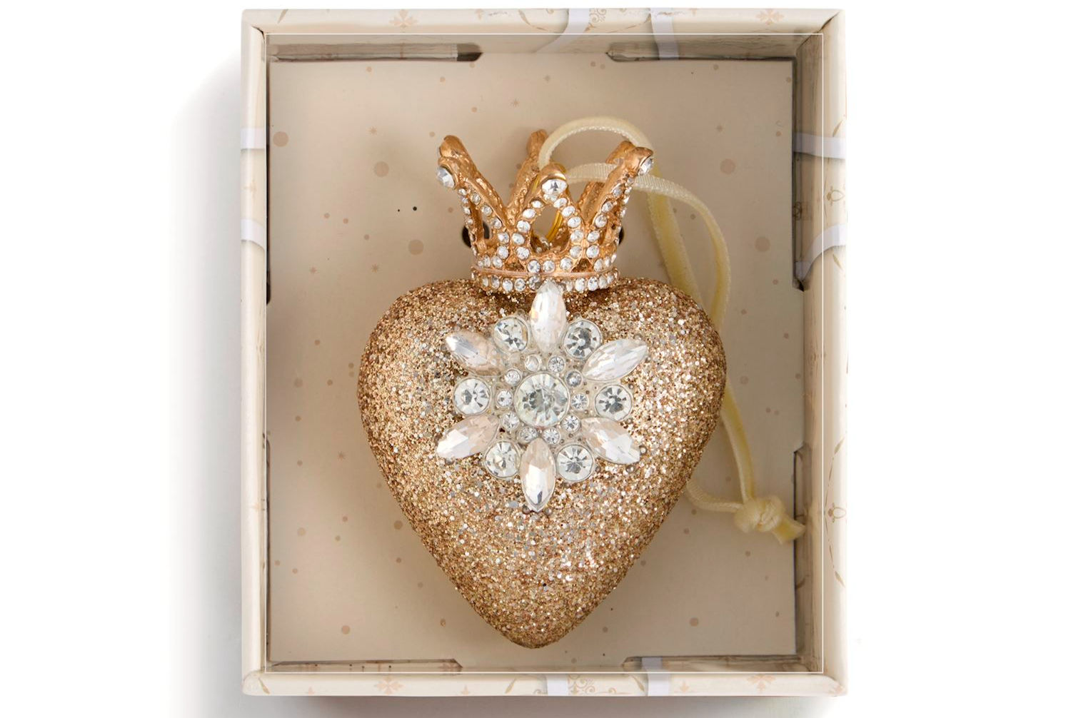 Love Warm Wish Glitter Heart Ornament