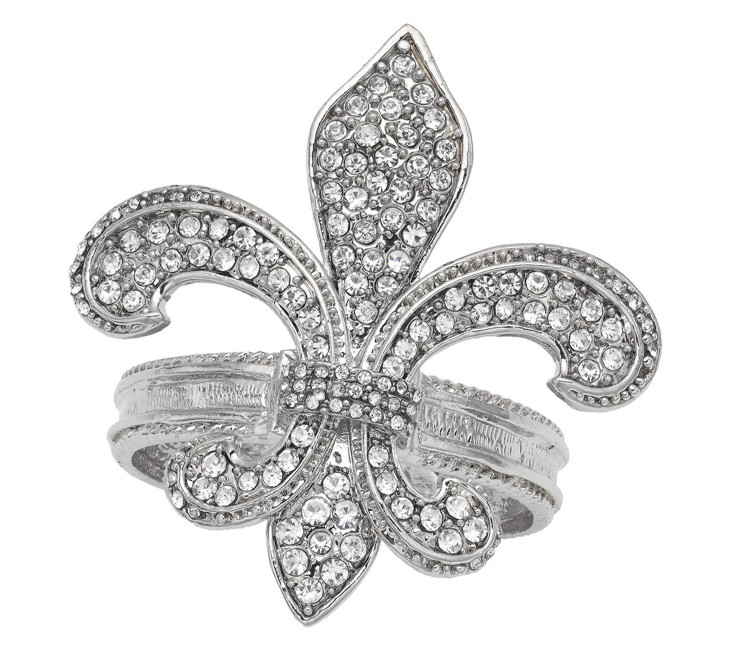 Olivia Riegel - Silver Fleur de Lis Napkin Rings, Set of 4