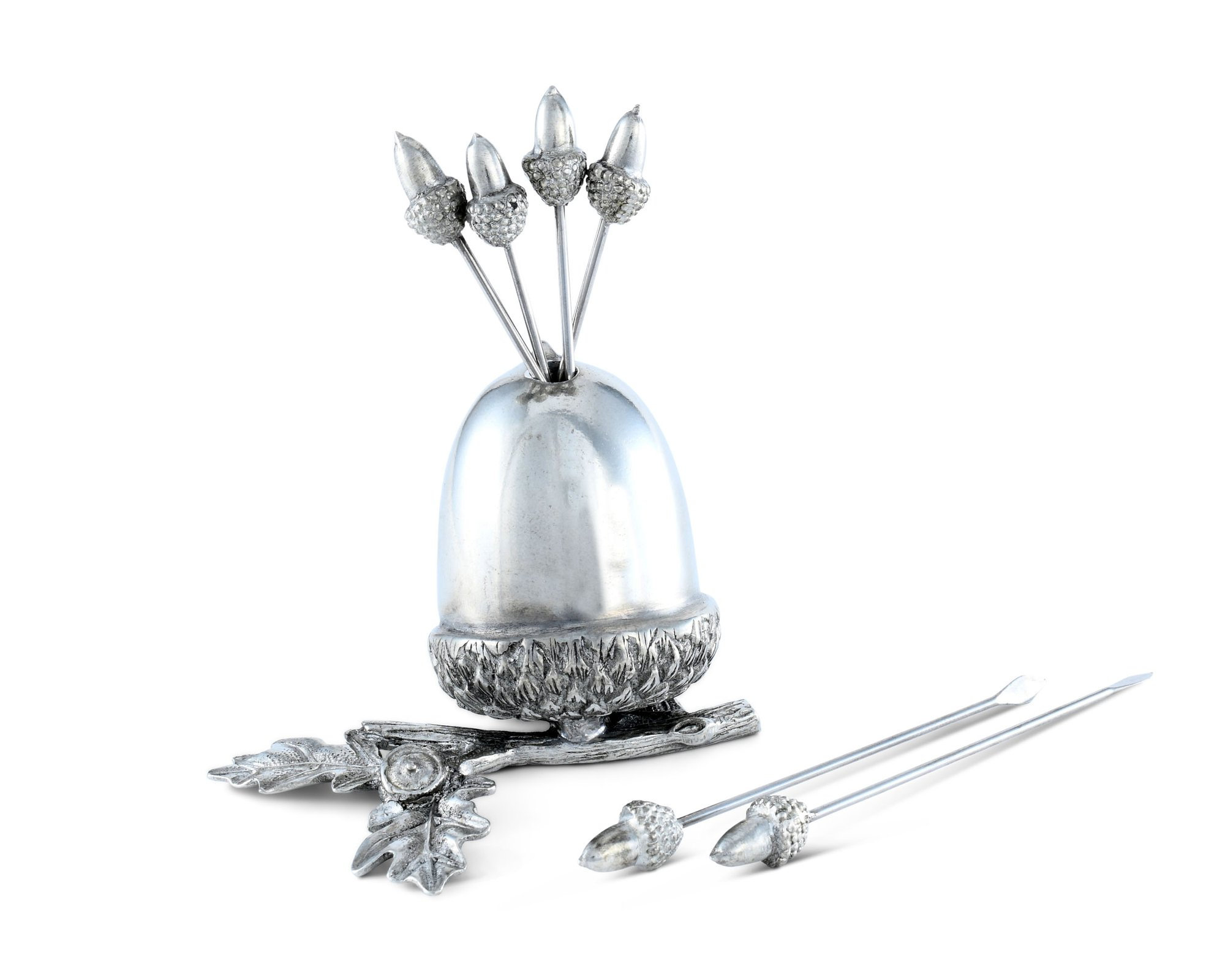 Vagabond House Pewter Acorn Cheese Pick Set