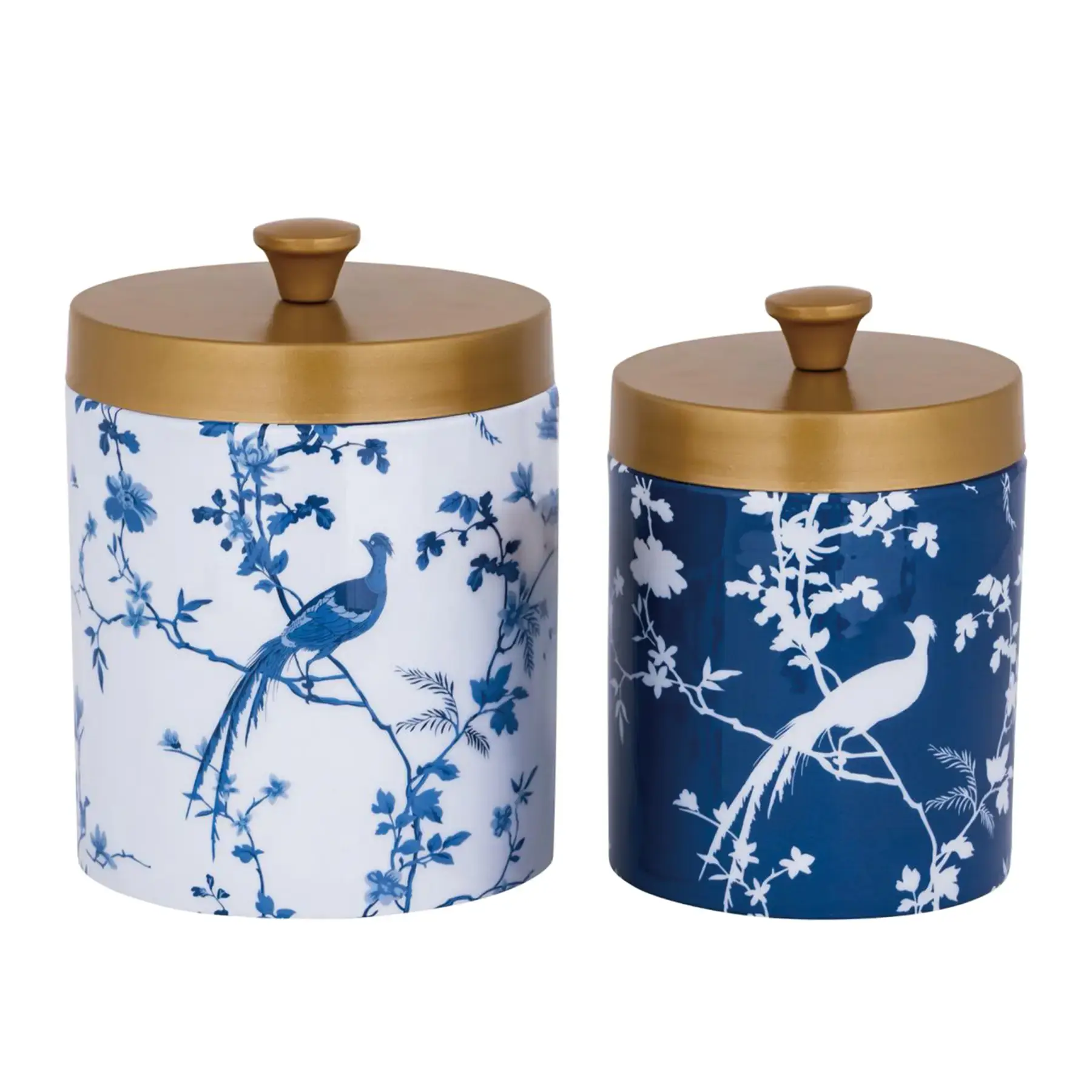 Chinoiserie Decorative Ginger Jars, Set of 2