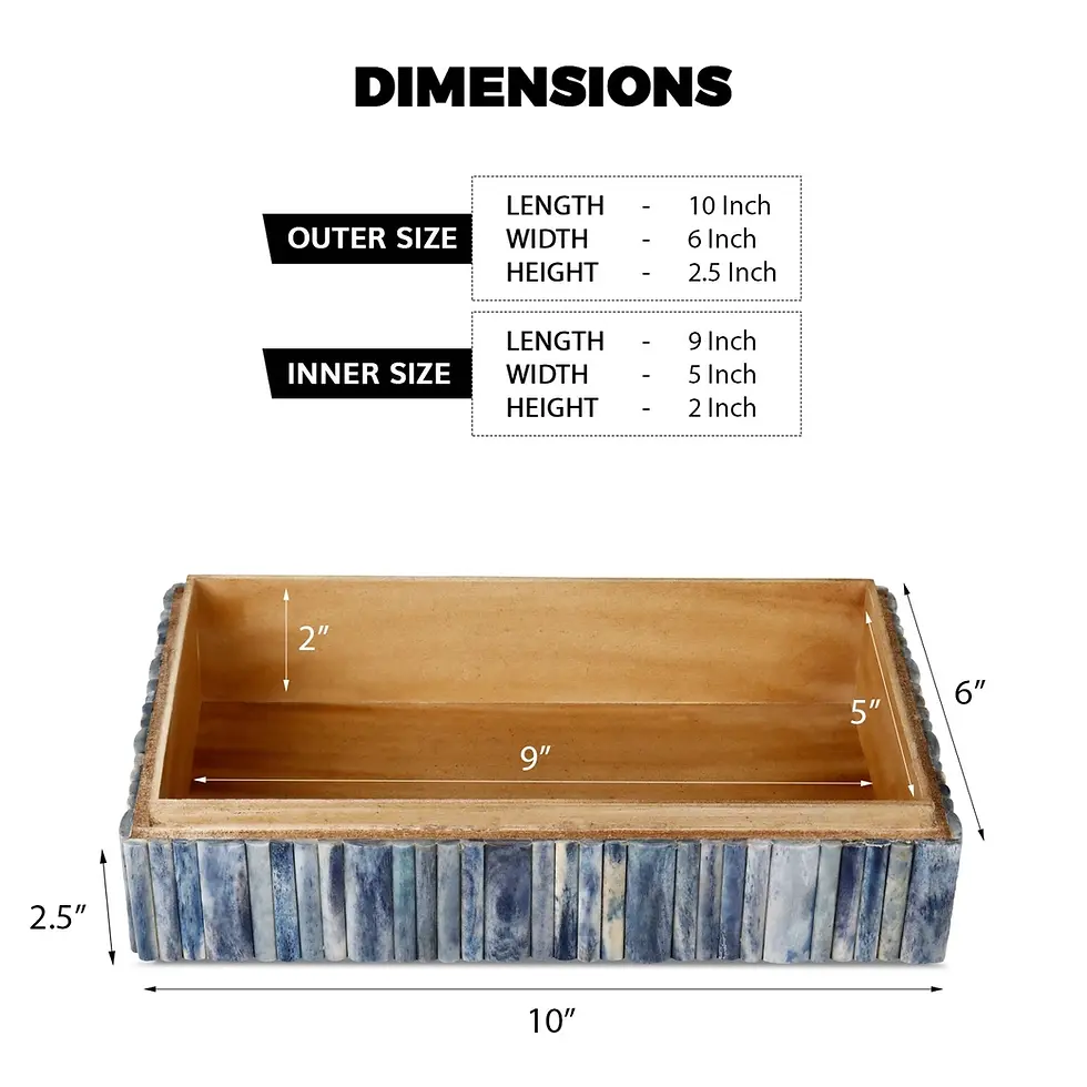 Thumbnail: Ocean Inspired Bone Decorative Box, 10x6