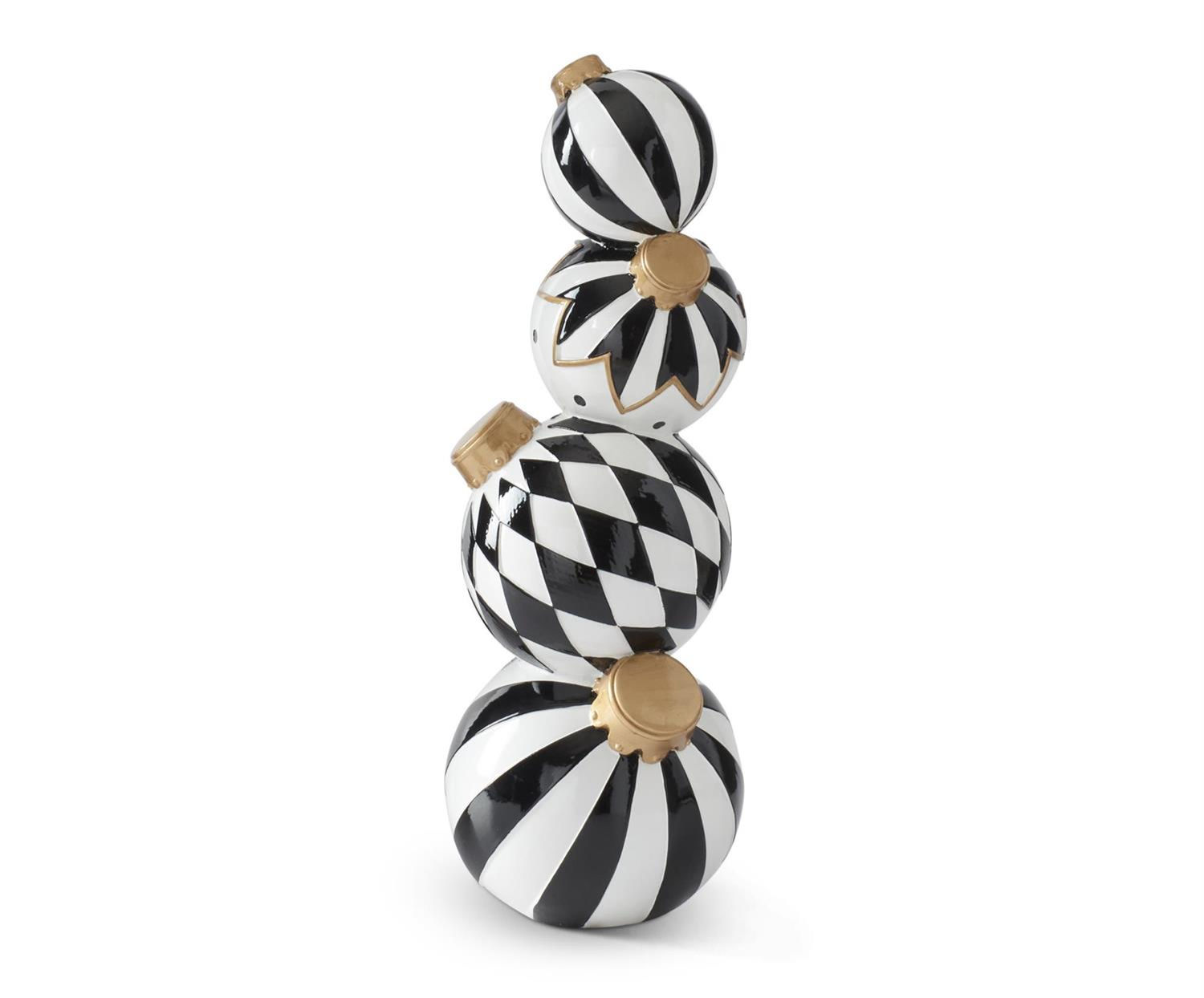 Black, White & Gold Stacked Ornaments