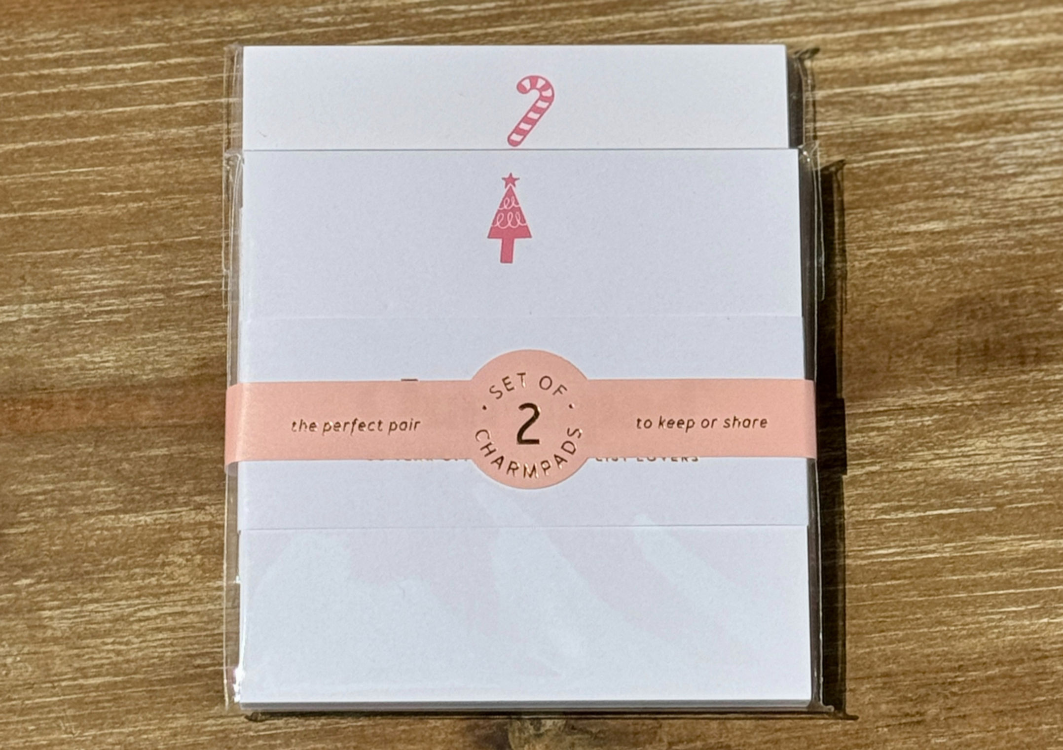 Pink Candy Cane and Pink Holiday Tree Charmpads®, Set of 2