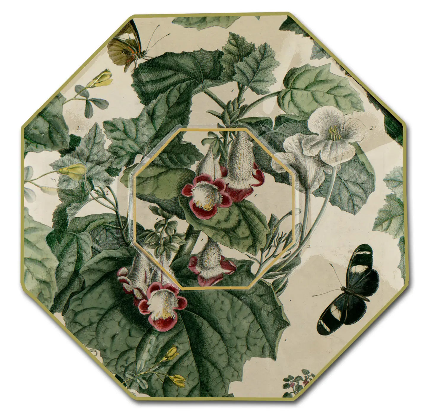 Martynia Decoupage Glass Trinket Dish