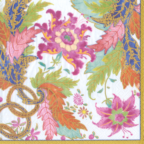 Caspari Tobacco Leaf Paper Cocktail Napkins - Thumbnail 4