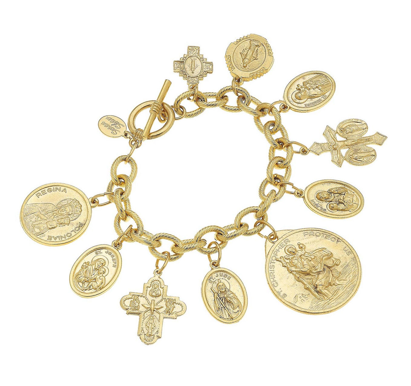 Susan Shaw - Gold Saints Charm Bracelet