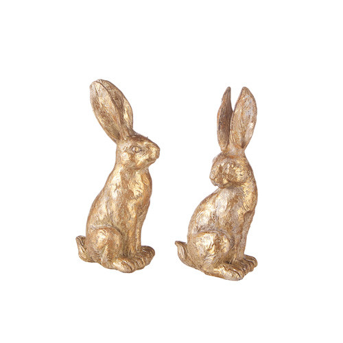 Gold Leaf Rabbits, Set of 2 | Chateau Charmant