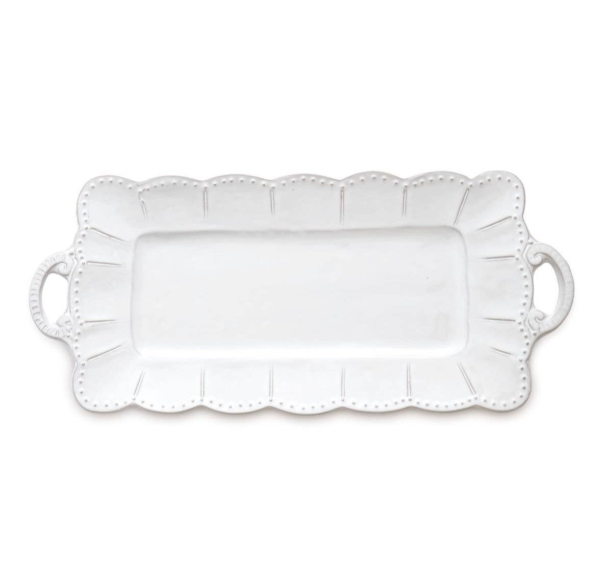 Arte Italica Handmade Bella Bianca Rectangular Tray - Thumbnail 2