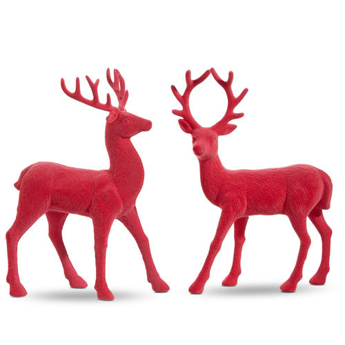Pink Velvet Reindeer, Set of 2
