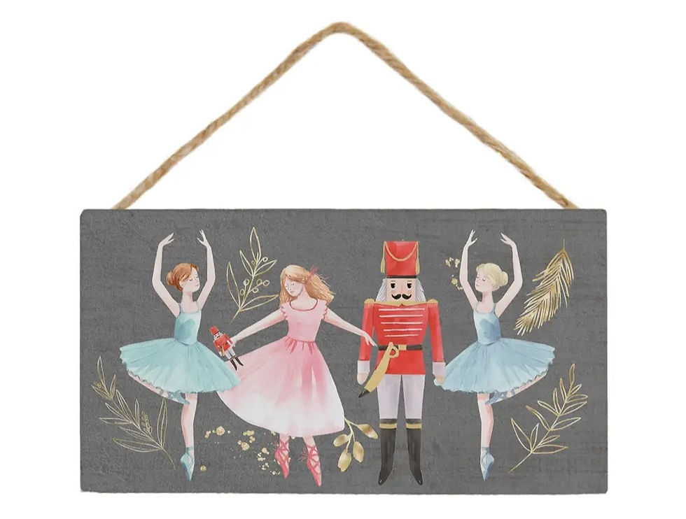 Nutcracker Hanging Wood Sign