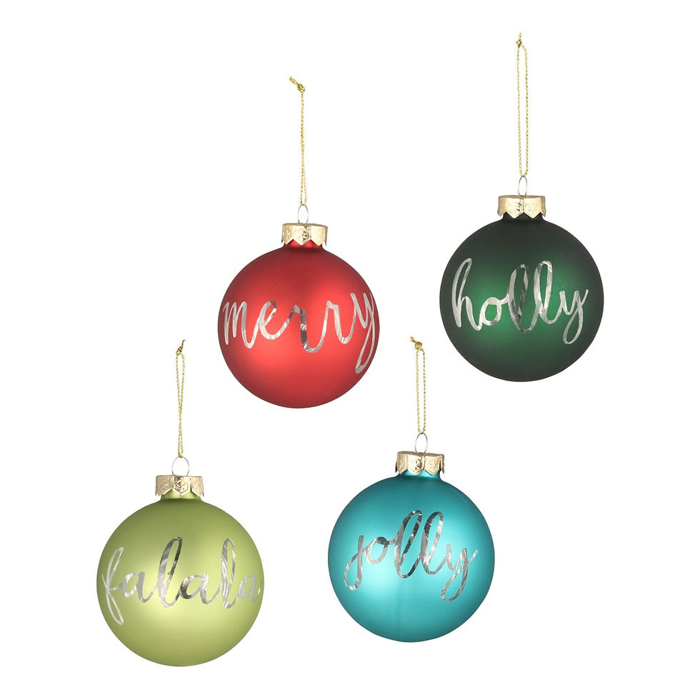 Bethany Lowe - Holiday Greetings Ornaments, Set of 4