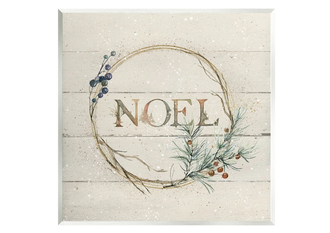 Noel Holiday Wreath Wall Plaque
