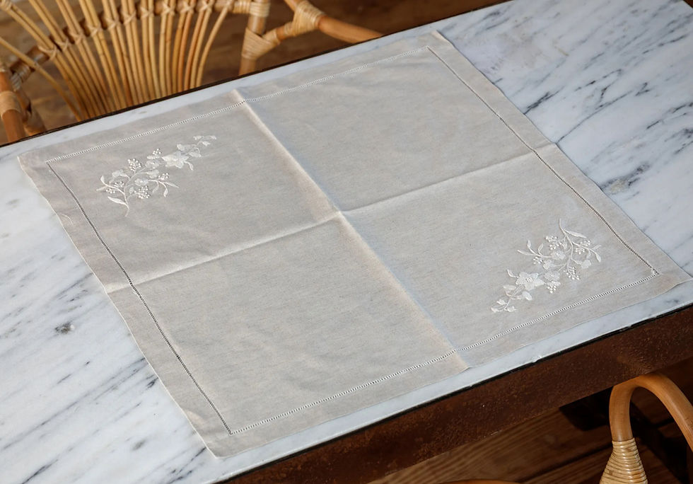 Thumbnail: Floret Embroidered Linen Napkins, Set of 4