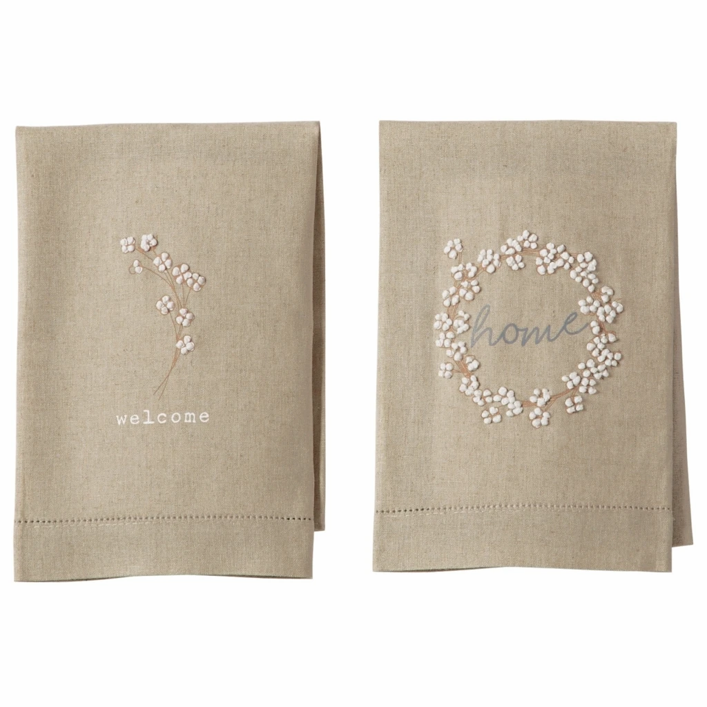 Mud Pie French Knot Welcome Hand Towel