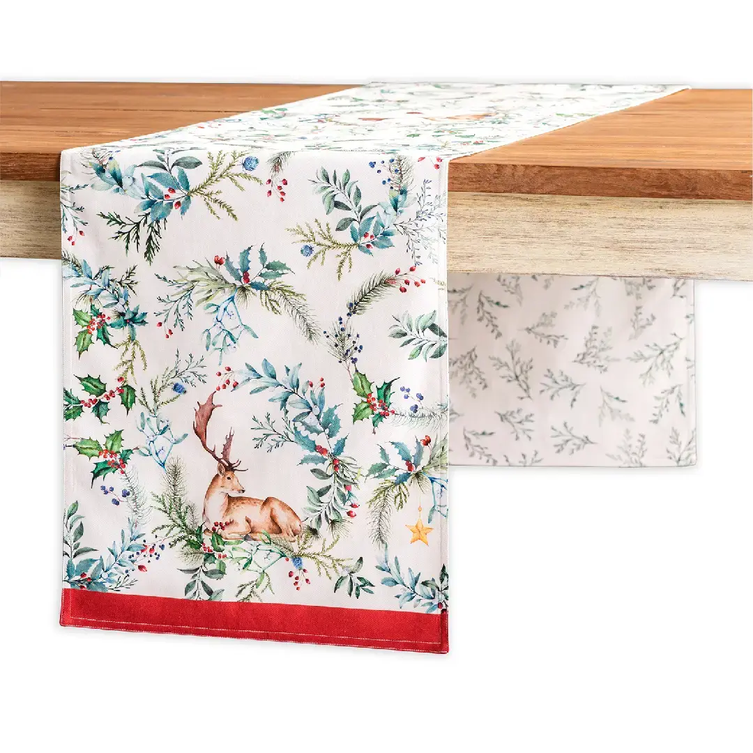 Holly Time Double-Layer Table Runner, 72"