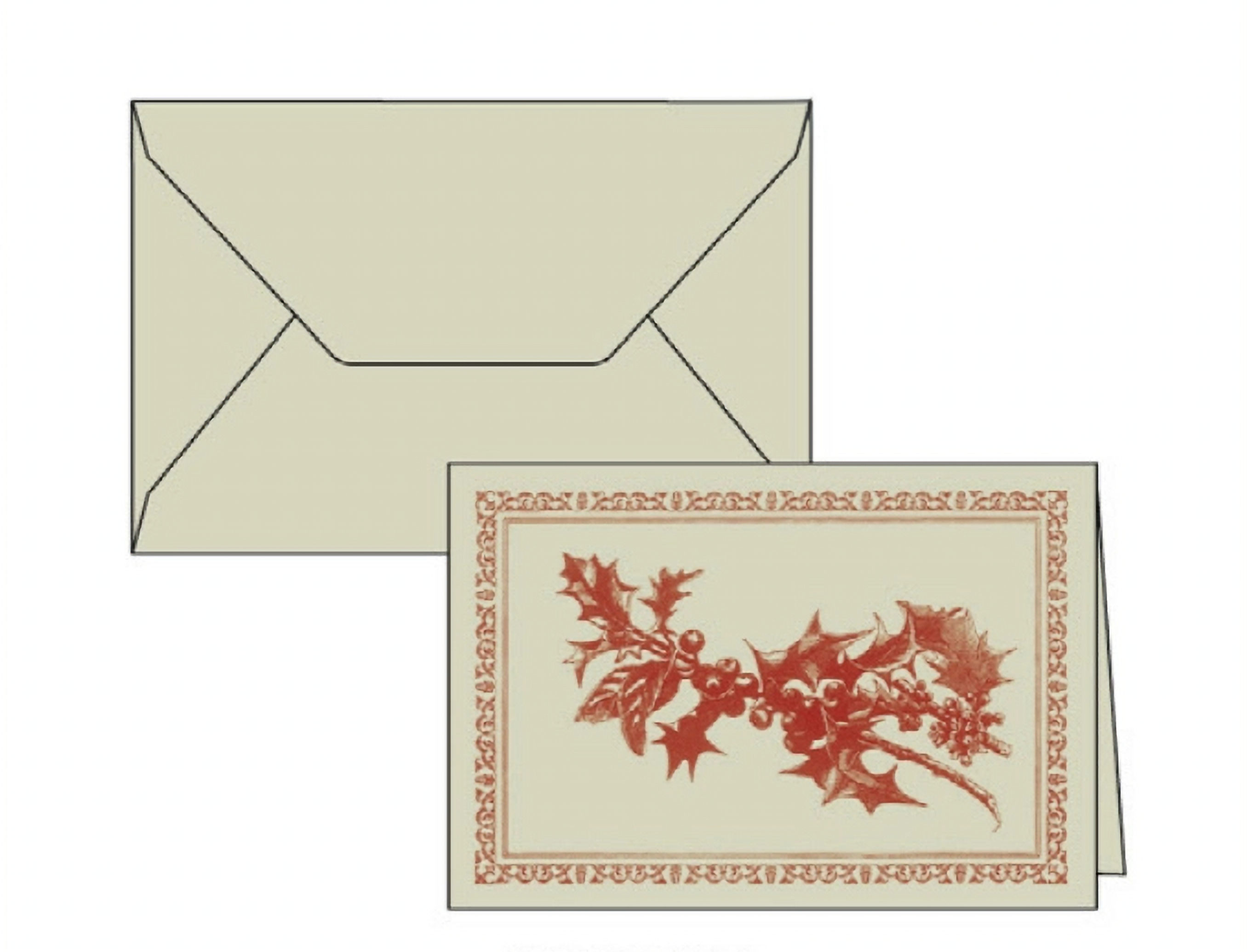 Letterpressed Vintage Holiday Folded Note Cards, Boxed Set of 10