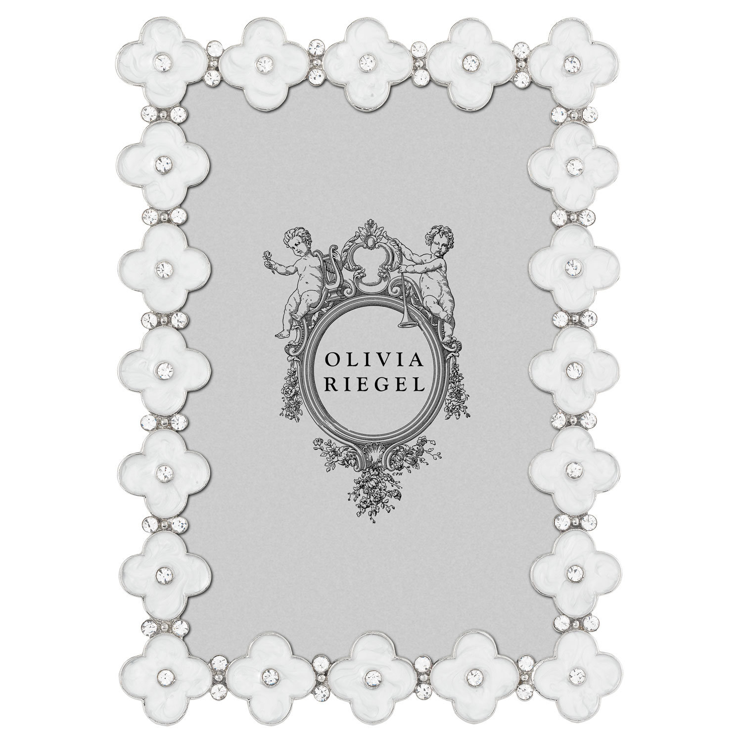 Olivia Riegel White Enamel Clover Photo Frame