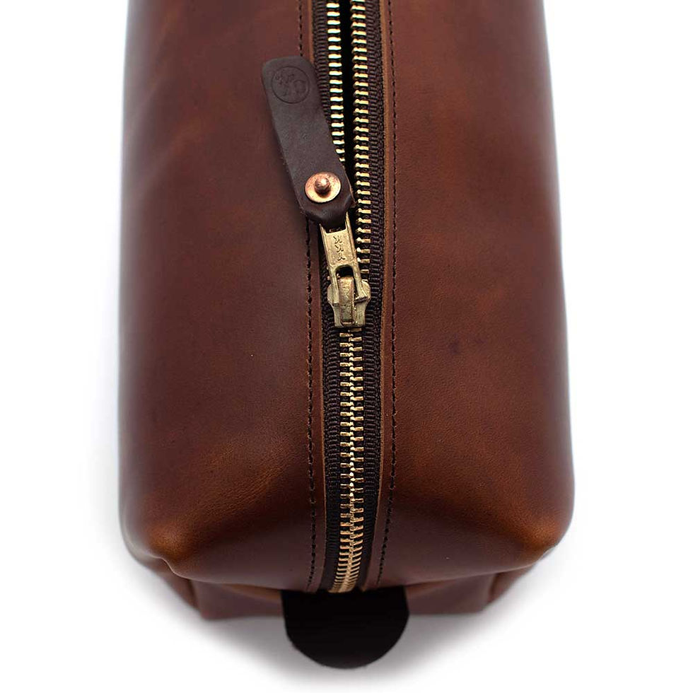 Thumbnail: Leather Travel Kit - Waxy Brown