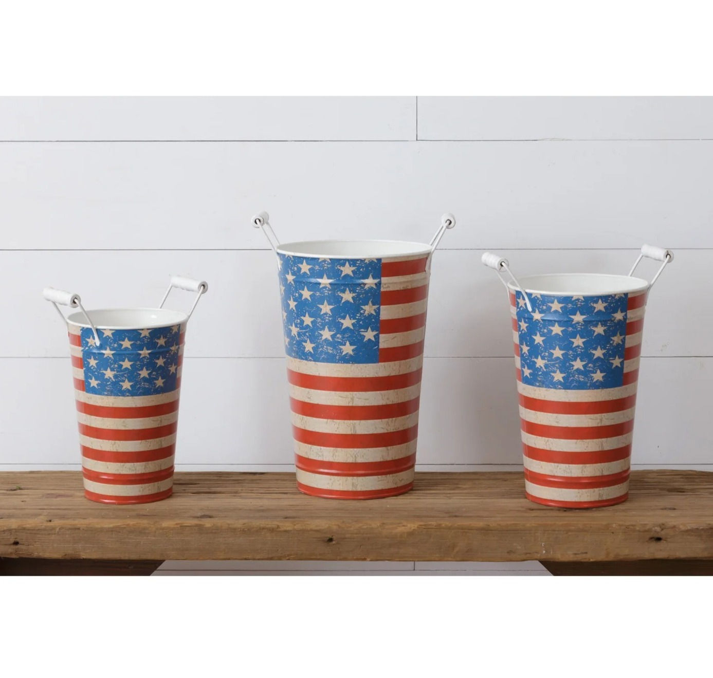 American Flag Bucket with Handles - Small