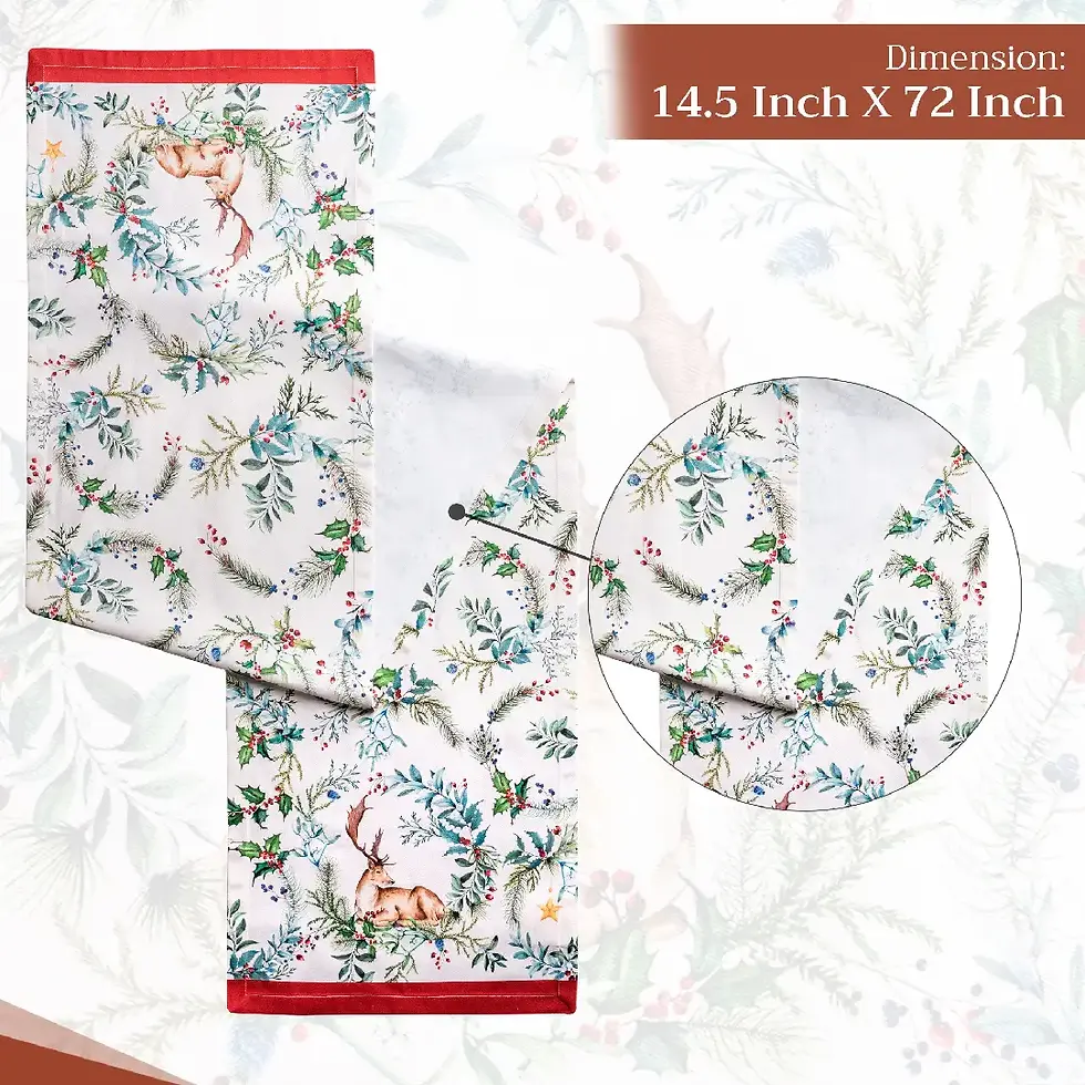 Thumbnail: Holly Time Double-Layer Table Runner, 72"