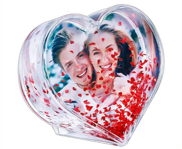 Skakhjärta med paljetter - för foto