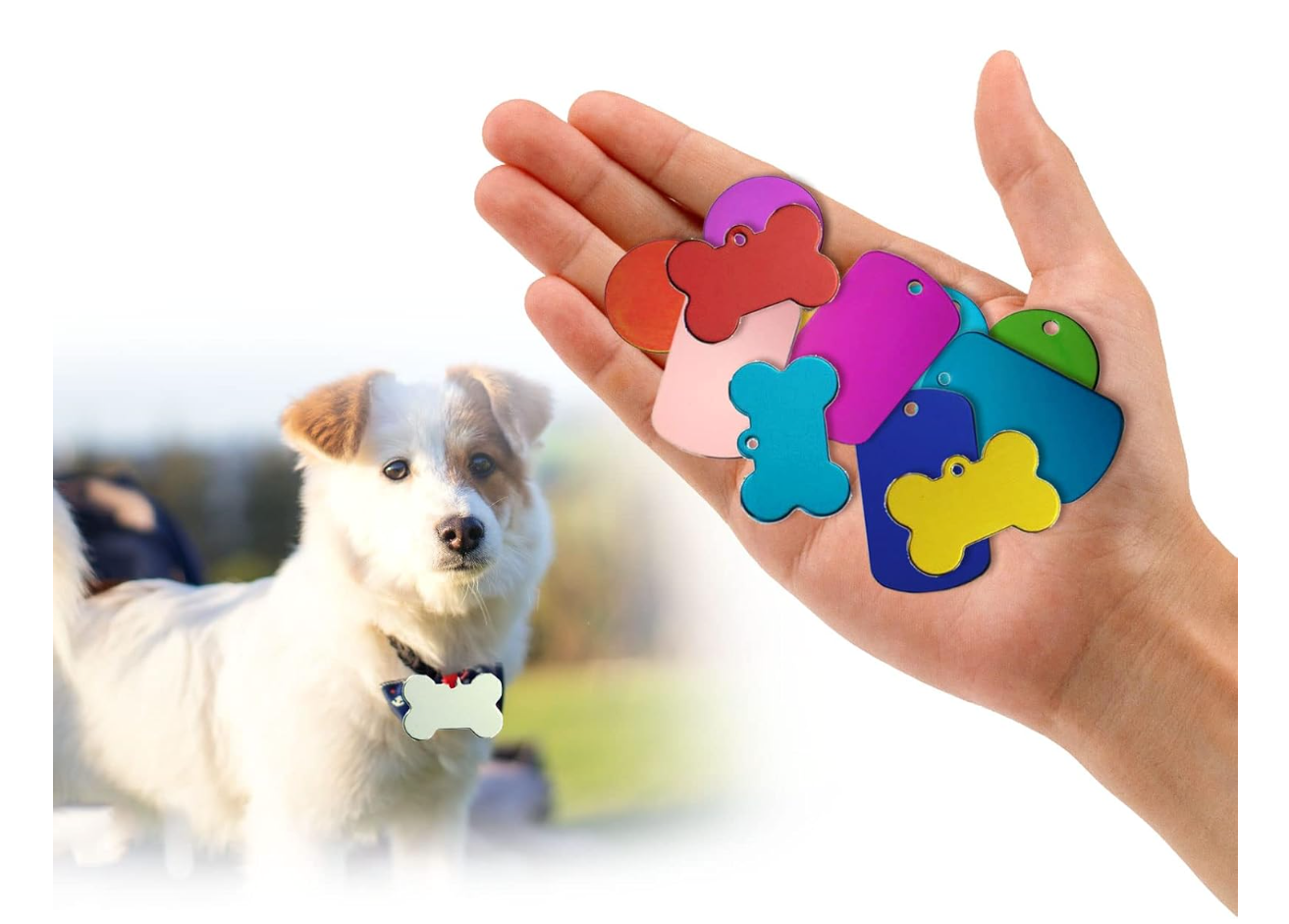 Färgglada hundtaggar- inkl. Gravering