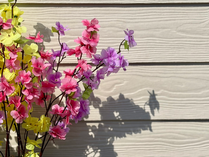 Flowers with a wooden background.