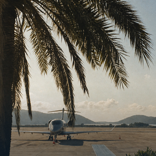 Private Jet, parked in Ibiza