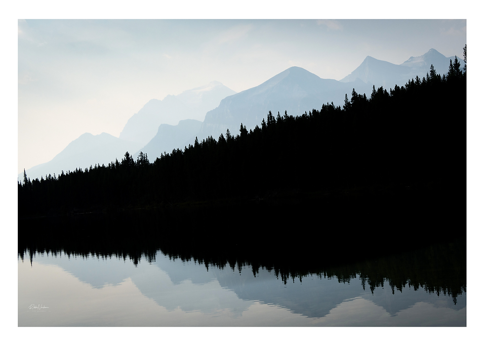 mountain range view off Herbert Lake  card